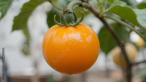 Solanum pseudocapsicum orange fruit plant photo