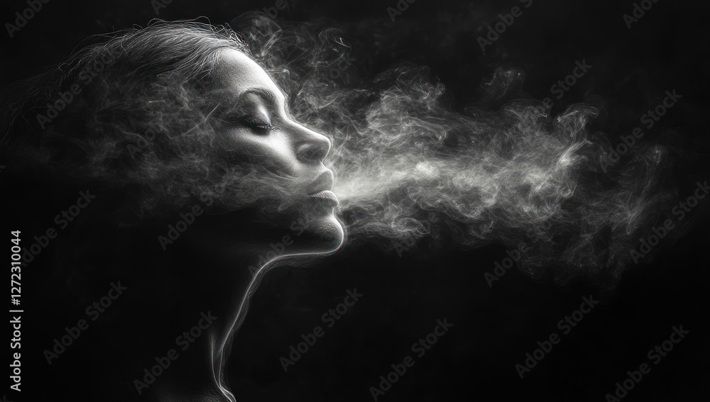Surreal Smoke Figures Ethereal Background Fluidity Black and White Chiaroscuro Lighting Surreal Smoke Figures Ethereal Background Fluidity Black and White Chiaroscuro Lighting