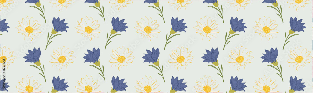 Fototapeta premium Simple floral print, simple spring colours vector background