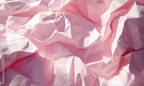 Wallpaper Mural Soft pink crumpled paper texture illuminated by subtle shadows, evoking a sense of elegance and simplicity. Torontodigital.ca