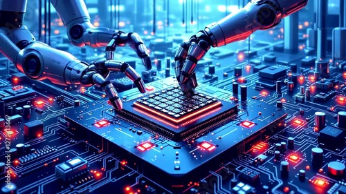Robotic Precision: AI Assembling a Microchip