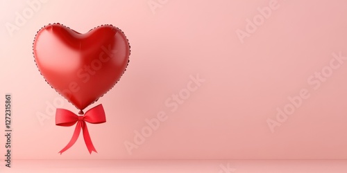 Red Heart Shaped Balloon With Red Bow