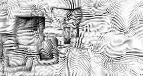 In shades of grey abstract texture created with Gradient flow and 3D structure imitate the movement of liquid or wind. Vibrant colors, volumetric waves and digital noise create a sense of depth and dy