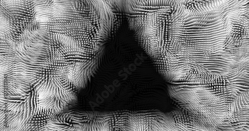 In shades of grey abstract texture created with Gradient flow and 3D structure imitate the movement of liquid or wind. Vibrant colors, volumetric waves and digital noise create a sense of depth and dy