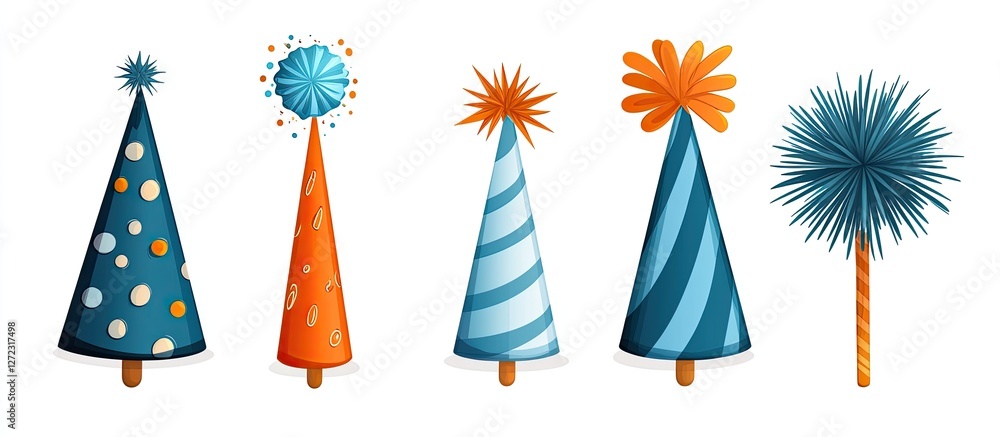 Festive Party Hats Collection Colorful Designs Festive Party Hats Collection Colorful Designs