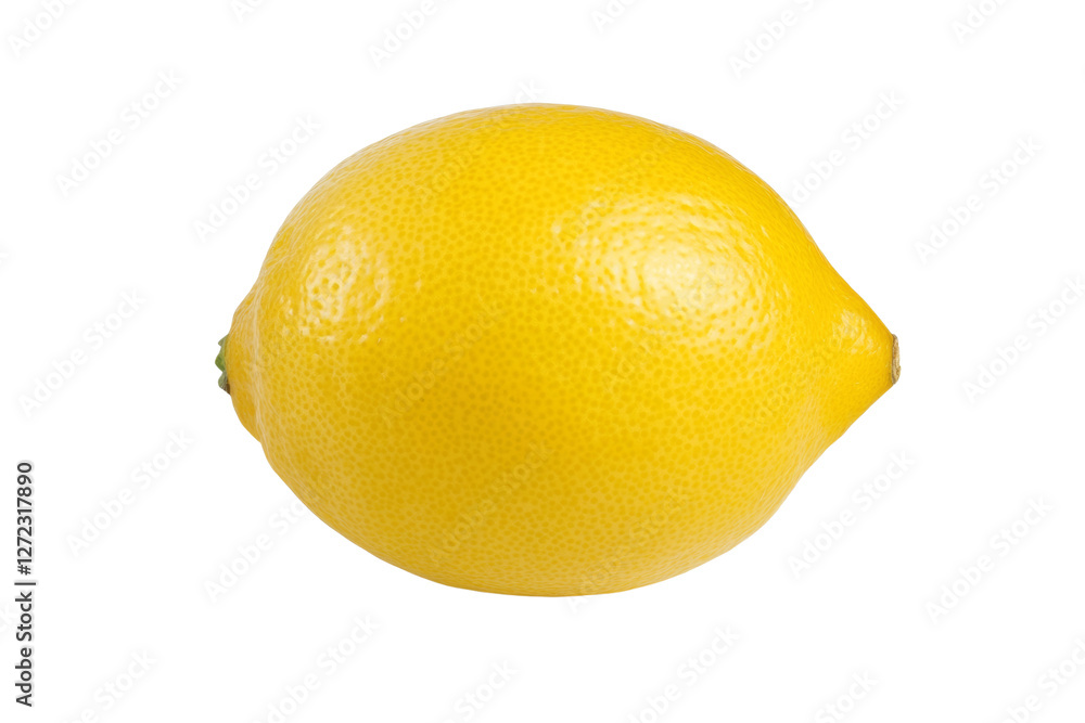 Yellow lemon is sitting on a white background, isolated Yellow lemon is sitting on a white background, isolated