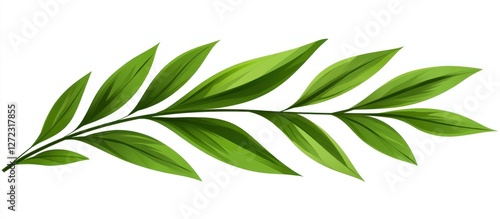 Lush Green Branch With Vibrant Leaves