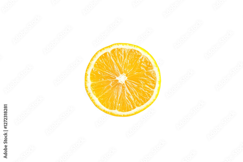 Slice of orange is shown on a white background, isolated Slice of orange is shown on a white background, isolated