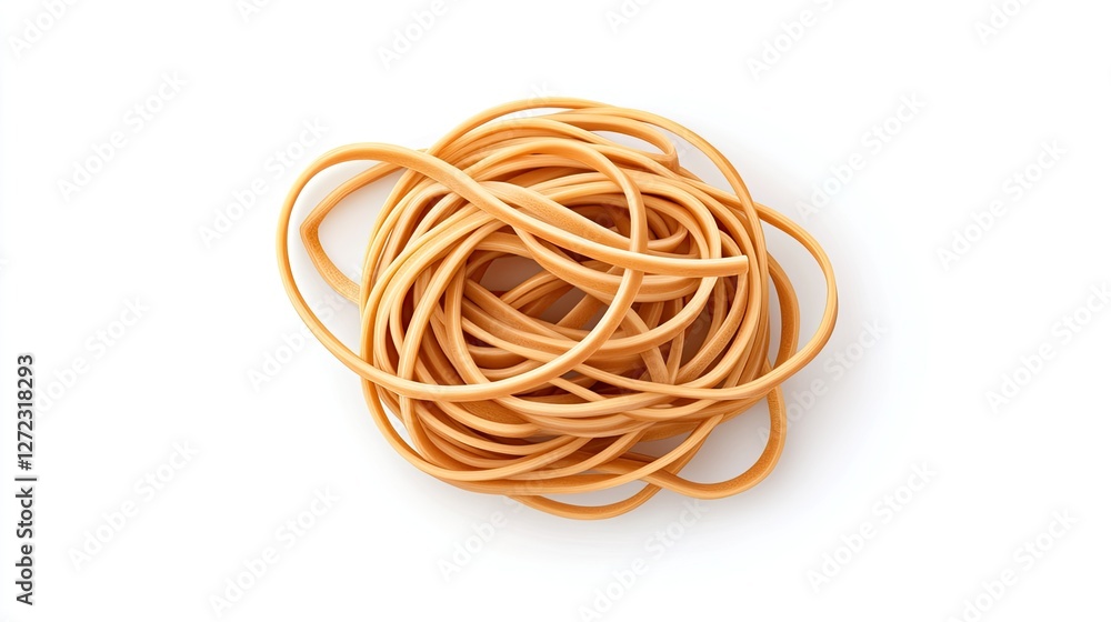 A Tangled Pile Of Light Brown Rubber Bands A Tangled Pile Of Light Brown Rubber Bands