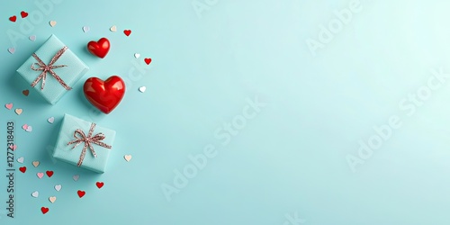 Valentines Day Gifts Hearts And Confetti Decorations