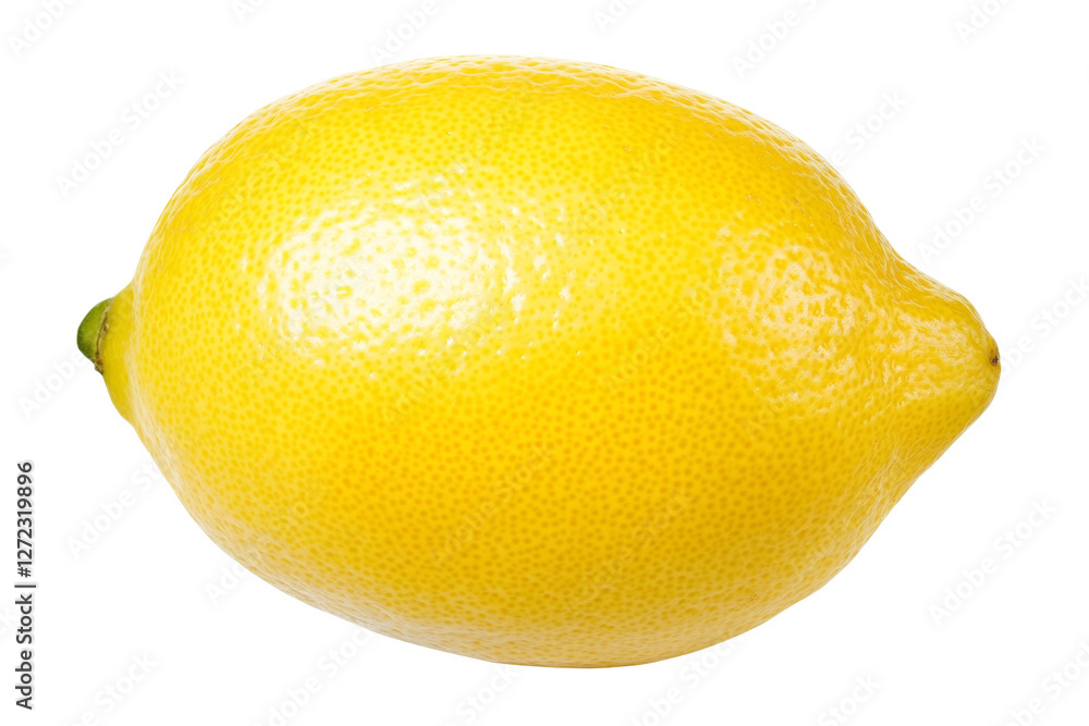 Yellow lemon is sitting on a white background, isolated Yellow lemon is sitting on a white background, isolated