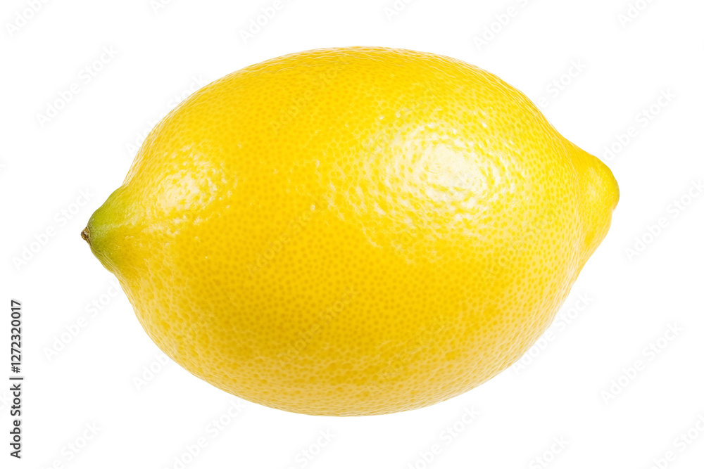 Yellow lemon is sitting on a white background, isolated Yellow lemon is sitting on a white background, isolated