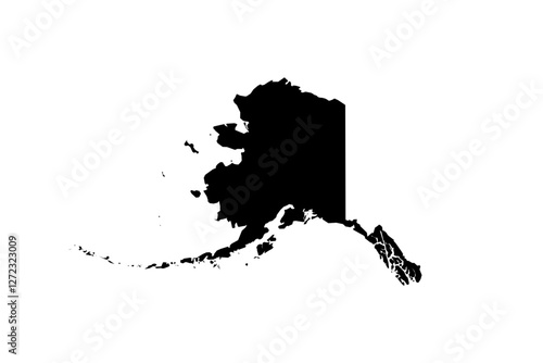 Contour map of Alaska state, US