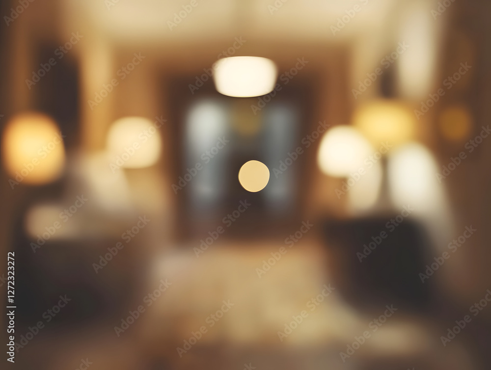 Blurred Interior Space with Multiple Lamps Blurred Interior Space with Multiple Lamps