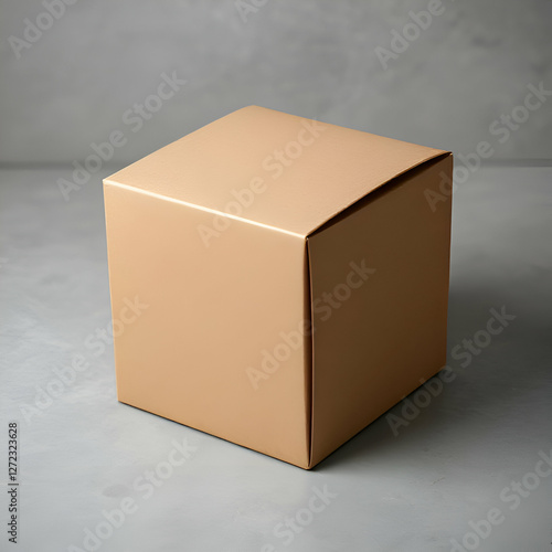 a brown box on a gray surface