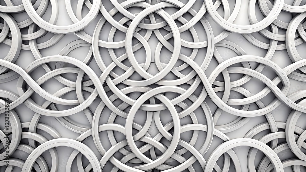 Abstract White Interlocking Circles Pattern Abstract White Interlocking Circles Pattern
