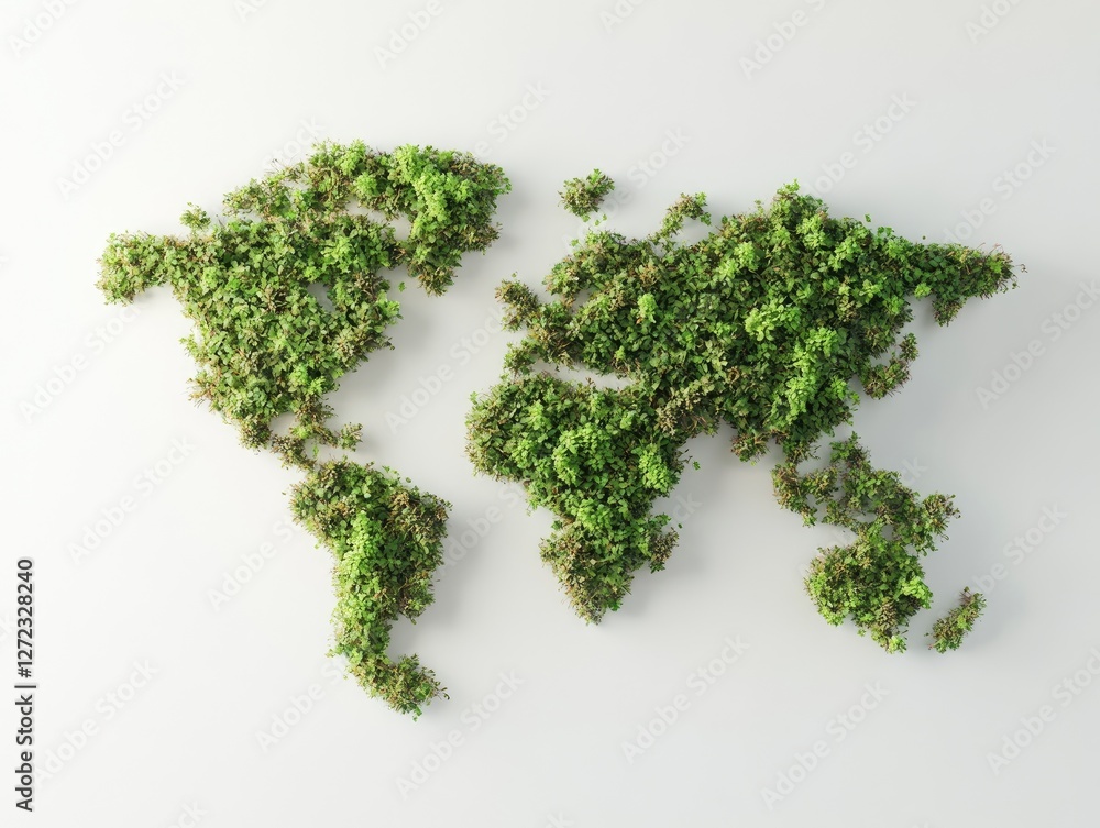 Green world map, environmental concept, sustainable future, aerial view Green world map, environmental concept, sustainable future, aerial view