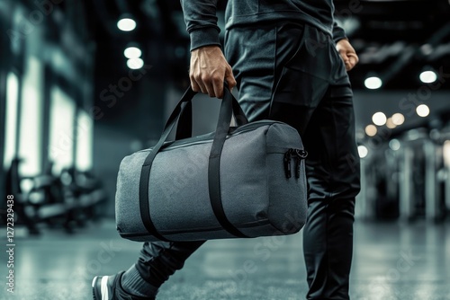 Wallpaper Mural Gym Bag Carried by Man in Athletic Wear in Fitness Center Torontodigital.ca