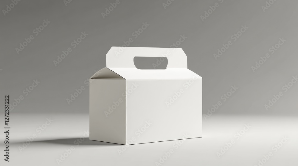 Minimalistic white takeaway box on a clean background, perfect for food packaging. Minimalistic white takeaway box on a clean background, perfect for food packaging.