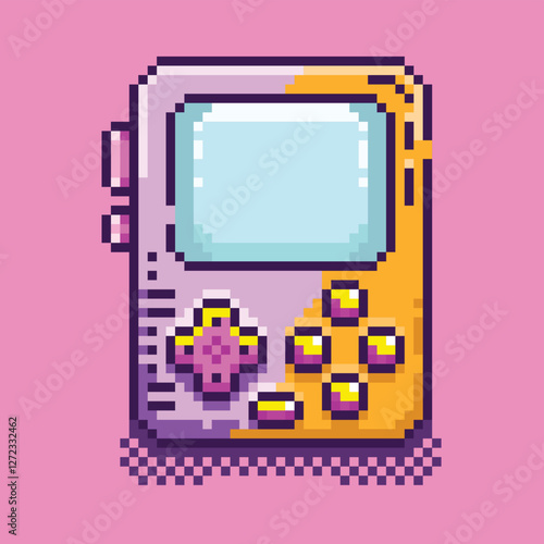 portable game pixel art, editable vector, portable pixel game vector
