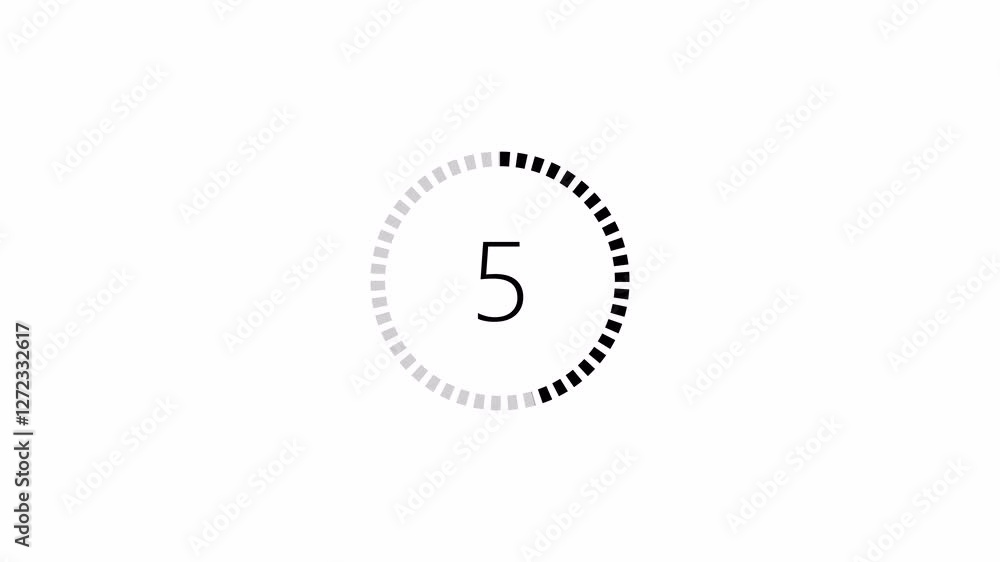 10 second countdown timer animation from 10 seconds to 0 seconds with alpha channel , ten second countdown timer on a transparent background.
