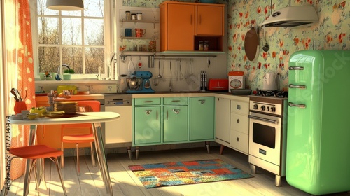 Sunny Retro Kitchen, Spring Day