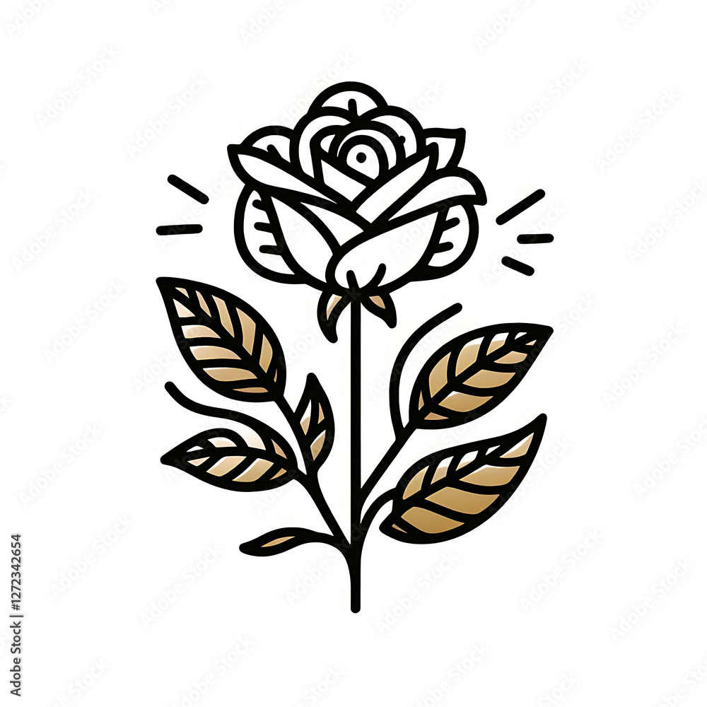rose line icon on white background
rose line icon on white background