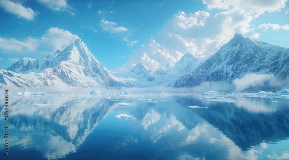 custom made wallpaper toronto digitalMajestic Antarctic Mountains Reflecting in Calm Water