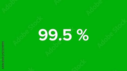 100% countdown animation with green background 