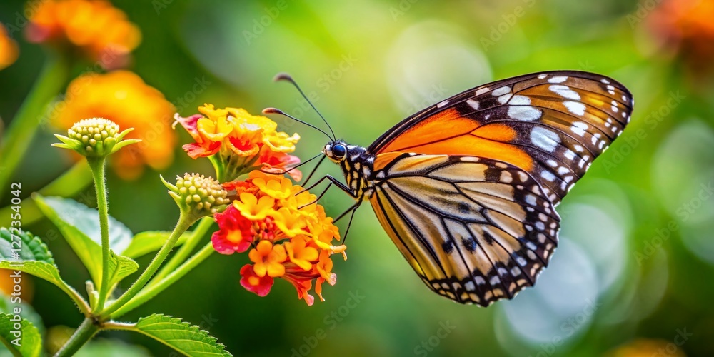 Obraz premium Luzon Butterfly Nectar Lantana Minimalist Photography