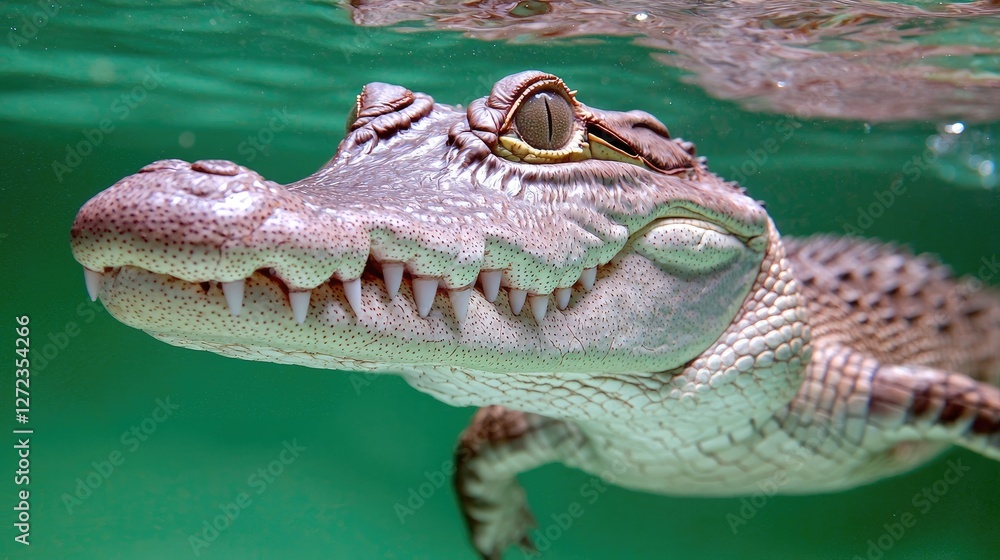 custom made wallpaper toronto digitalBaby alligator swimming underwater, close-up