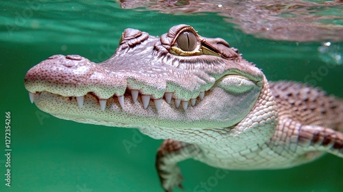 Wallpaper Mural Baby alligator swimming underwater, close-up Torontodigital.ca