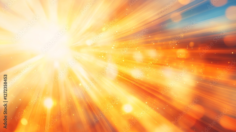 Obraz premium Warm, radiant light bursts forth, creating a vibrant and energetic atmosphere.