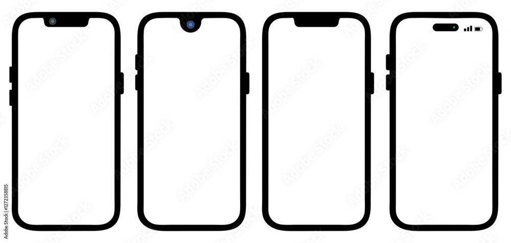 Smartphone Frame Mockup Set Vector Smartphone Frame Mockup Set Vector