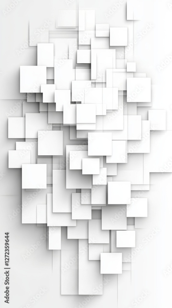 Fototapeta premium Abstract white square pattern. Modern geometric design. Minimalist background.