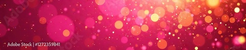 Gold glittering lights in a hot pink background evoke an elegant atmosphere, dazzling, luminous, glamorous