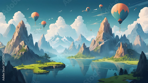 landscape with mountains