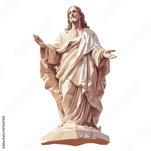 virgin mary statue isolated on white