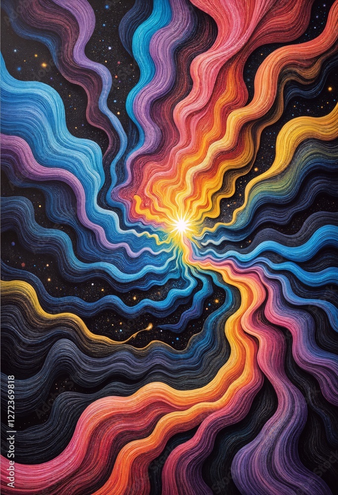 Vibrant Abstract Art with Cosmic Colors and Patterns Vibrant Abstract Art with Cosmic Colors and Patterns