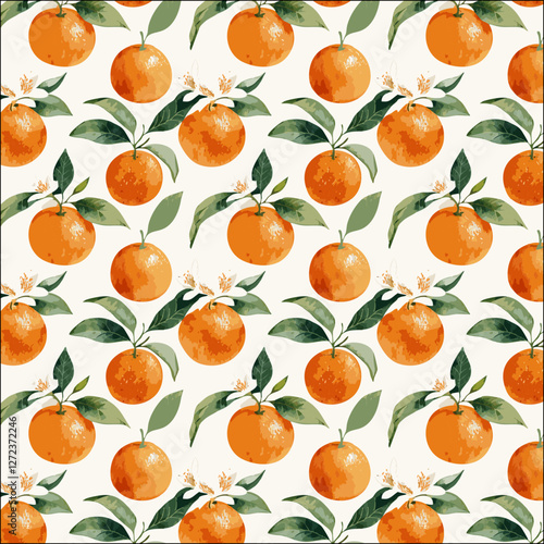 Citrus, oranges pattern background vector illustration