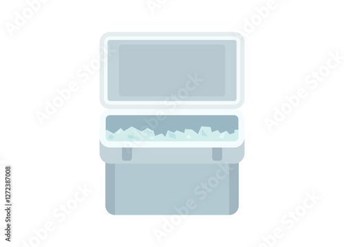 Styrofoam icebox. Simple flat illustration