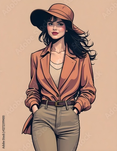 lady woman vector illustration fashion design modern 