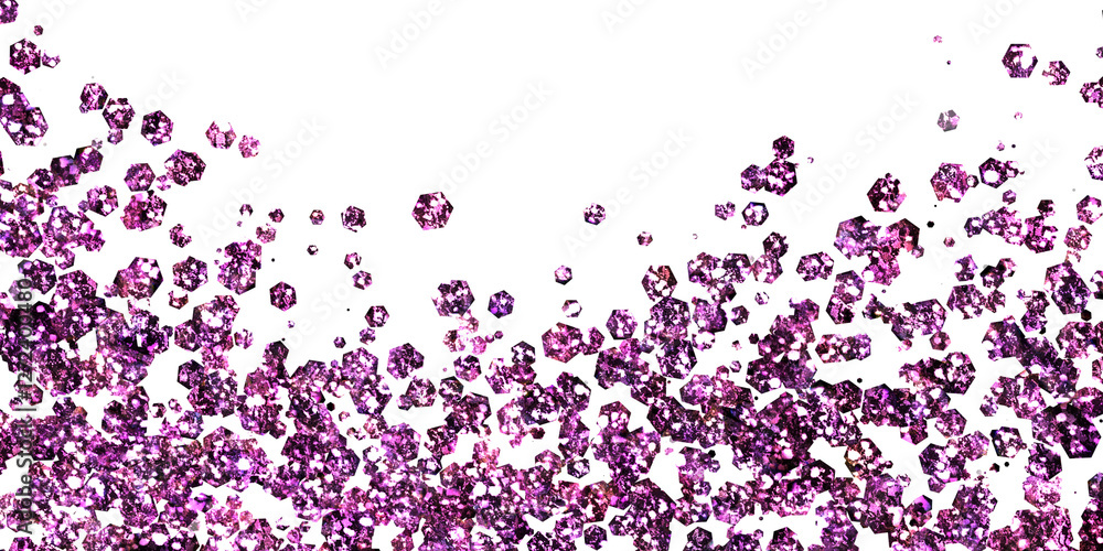 Fototapeta premium Luxury chunky glitter borders. Little crystals decorative overlays.