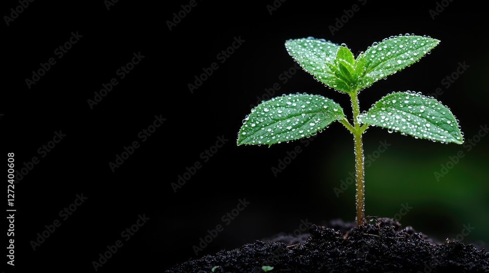 Sprout emerging from soil, close up Sprout emerging from soil, close up