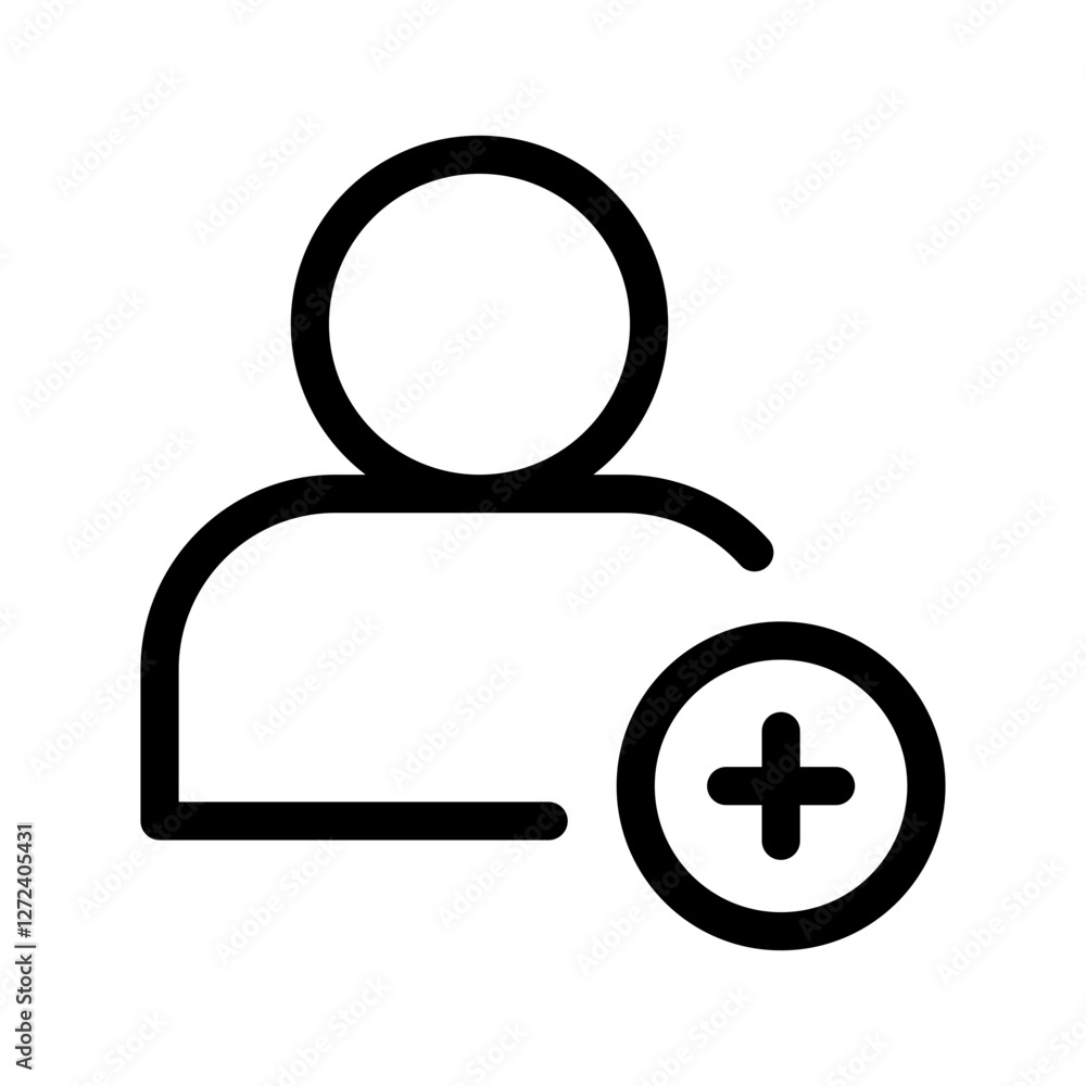 Add User Icon Vector Symbol Design Illustration Add User Icon Vector Symbol Design Illustration