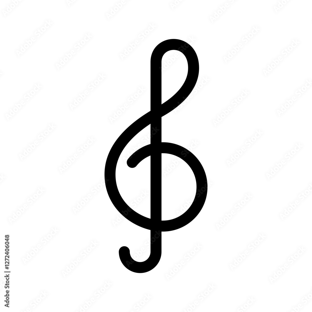 Treble Icon Vector Symbol Design Illustration Treble Icon Vector Symbol Design Illustration