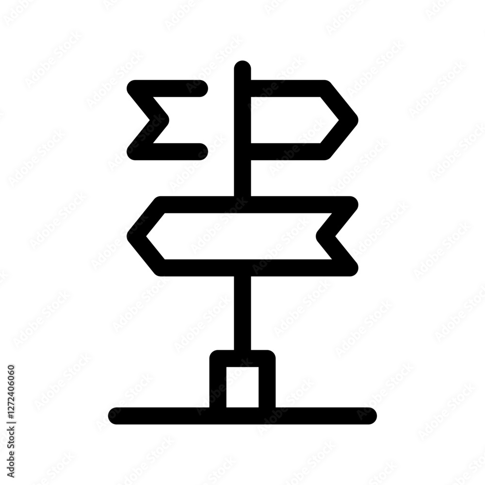 Direction Sign Icon Vector Symbol Design Illustration