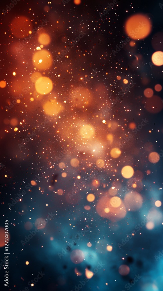 Abstract glowing particles float against a gradient backdrop creating a dynamic and ethereal effect Abstract glowing particles float against a gradient backdrop creating a dynamic and ethereal effect