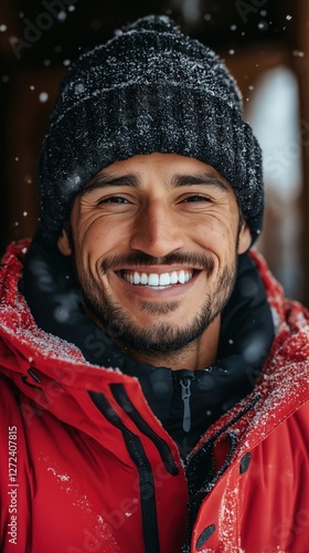 Happy smiling man enjoying ...