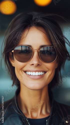 mature woman with a short b...
